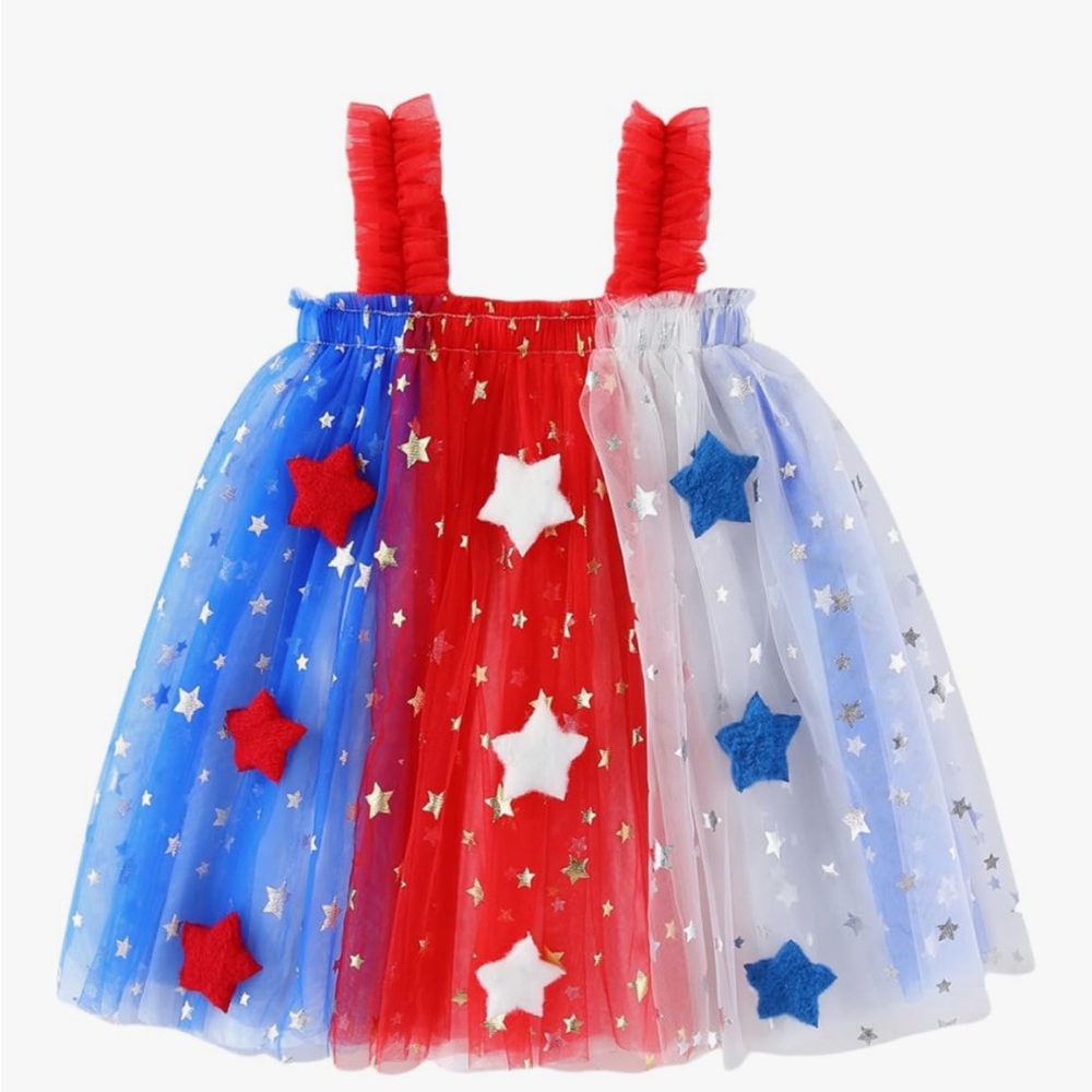 NWT-Toddler Baby Girl 4th of July Dress Kid Girls Star dress